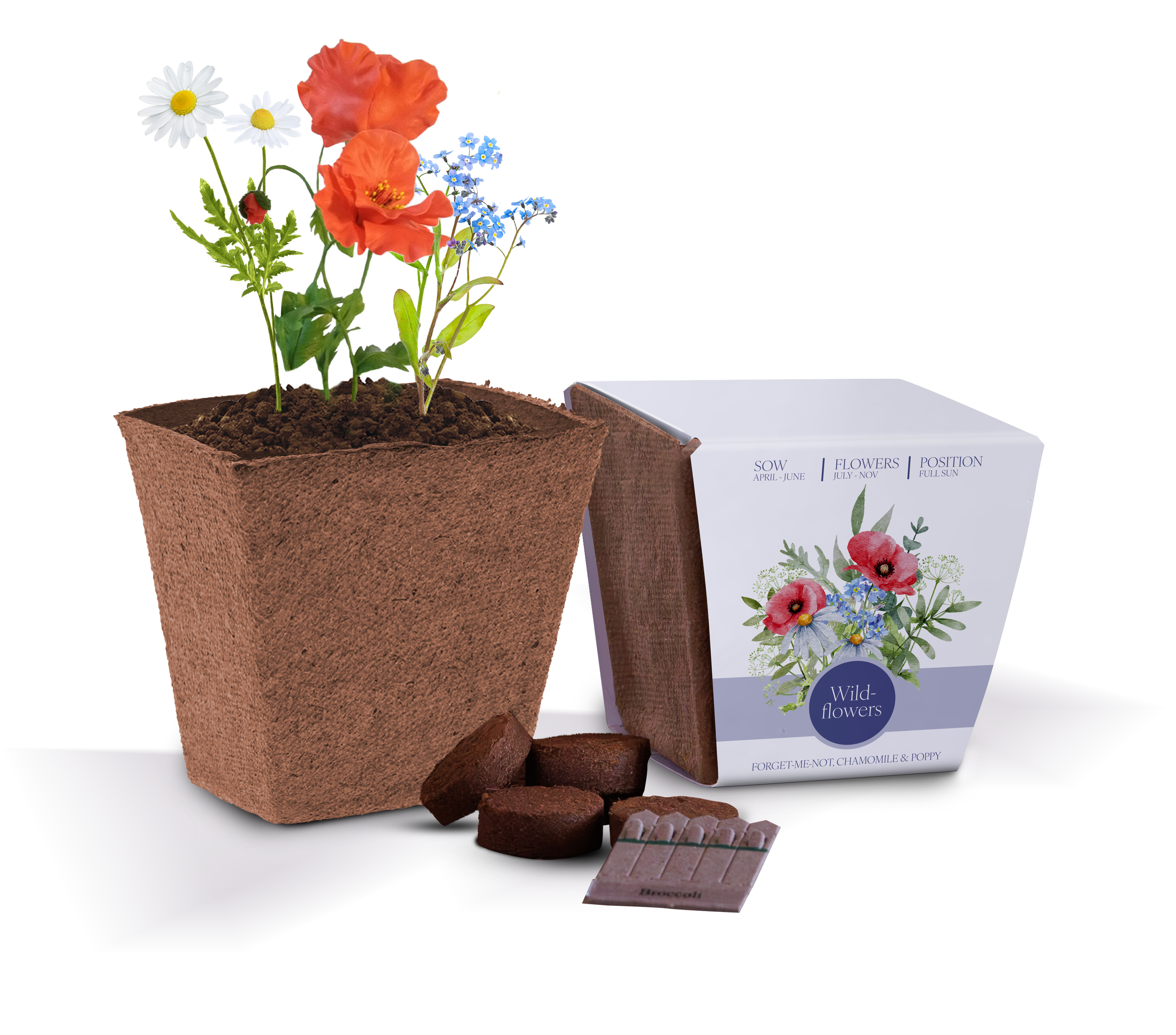 Essentials Bio Pot Gardens - Example (Wildflower Mix) Unbranded (3D)