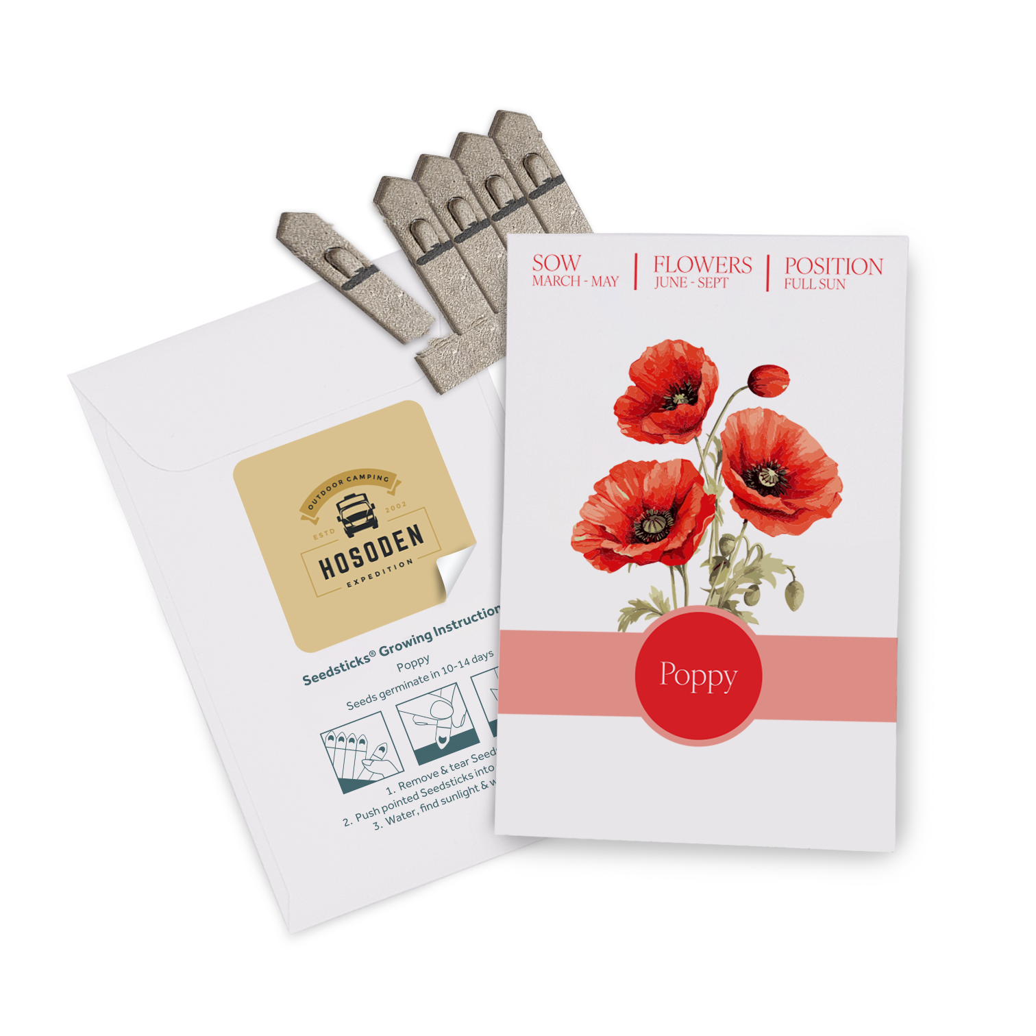 Essentials Medium Seed Packet Envelope - Example Artwork (3D) (Poppy)